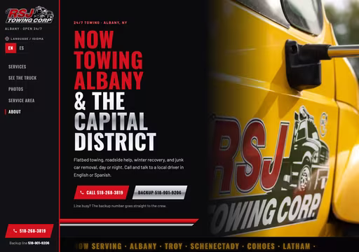 RSJ Towing website sample